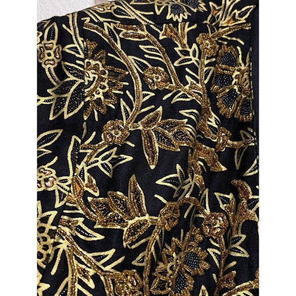 Vintage Passports of Pier 1 Imports jacket Beaded Large Women’s Cropped Floral - Picture 5 of 12